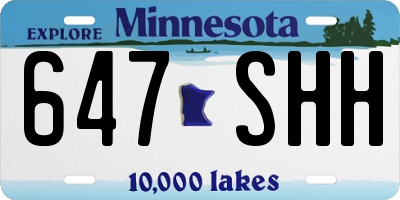 MN license plate 647SHH