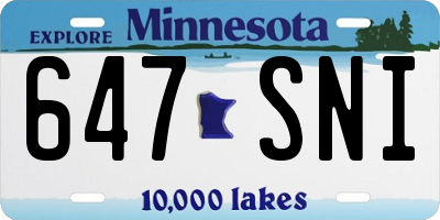 MN license plate 647SNI