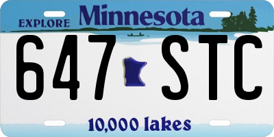 MN license plate 647STC