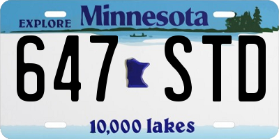 MN license plate 647STD