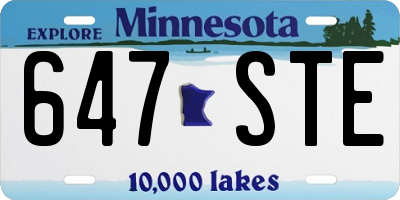 MN license plate 647STE
