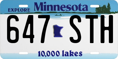 MN license plate 647STH