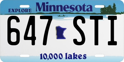 MN license plate 647STI