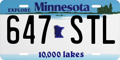 MN license plate 647STL