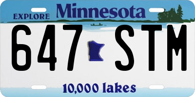 MN license plate 647STM
