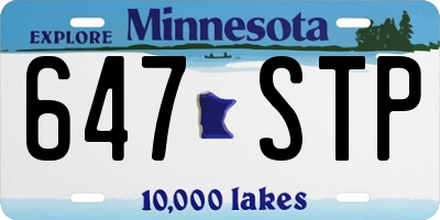 MN license plate 647STP