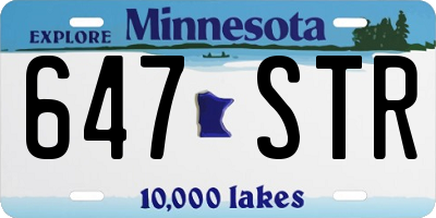 MN license plate 647STR