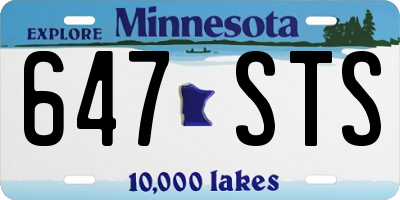 MN license plate 647STS