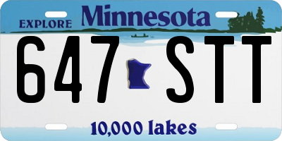 MN license plate 647STT