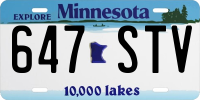 MN license plate 647STV