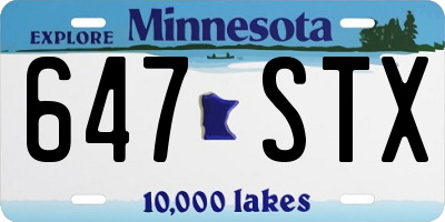 MN license plate 647STX