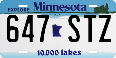 MN license plate 647STZ