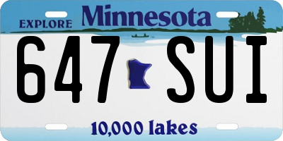 MN license plate 647SUI