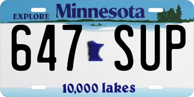 MN license plate 647SUP