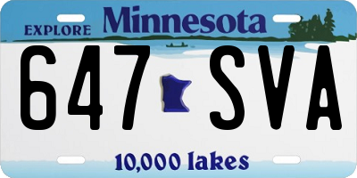 MN license plate 647SVA