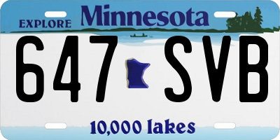 MN license plate 647SVB