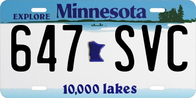 MN license plate 647SVC