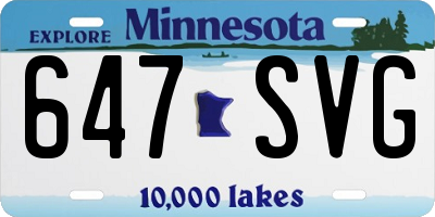 MN license plate 647SVG