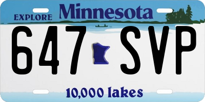 MN license plate 647SVP