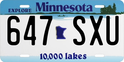 MN license plate 647SXU