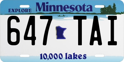MN license plate 647TAI