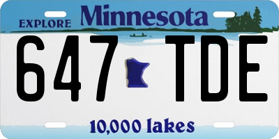 MN license plate 647TDE