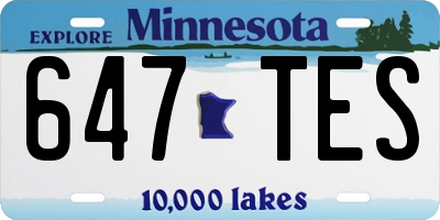 MN license plate 647TES