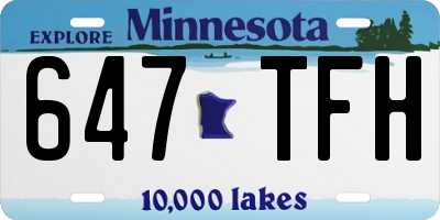 MN license plate 647TFH