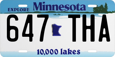 MN license plate 647THA