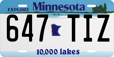 MN license plate 647TIZ