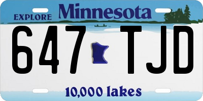MN license plate 647TJD