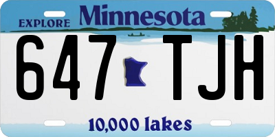 MN license plate 647TJH