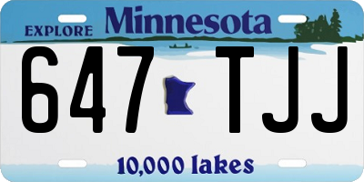 MN license plate 647TJJ