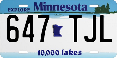MN license plate 647TJL