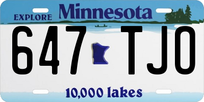 MN license plate 647TJO