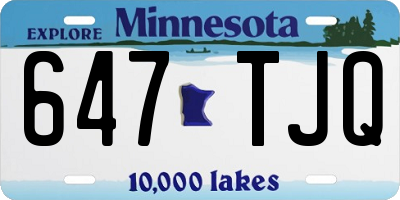 MN license plate 647TJQ