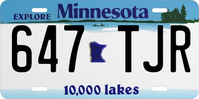 MN license plate 647TJR
