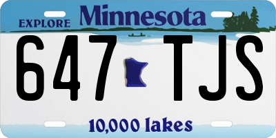 MN license plate 647TJS