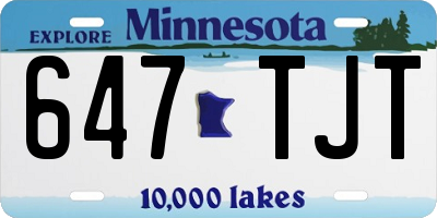MN license plate 647TJT