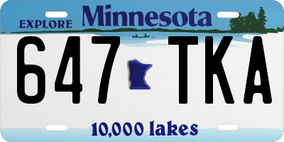 MN license plate 647TKA