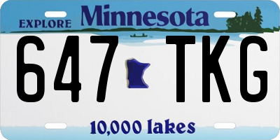 MN license plate 647TKG