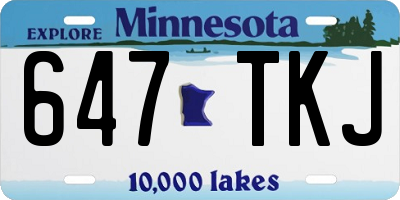 MN license plate 647TKJ