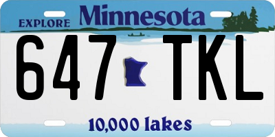 MN license plate 647TKL