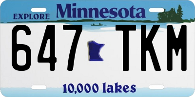 MN license plate 647TKM