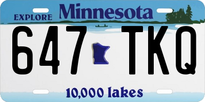 MN license plate 647TKQ