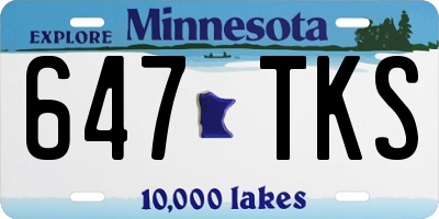 MN license plate 647TKS