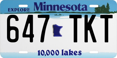MN license plate 647TKT
