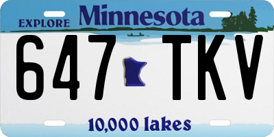 MN license plate 647TKV