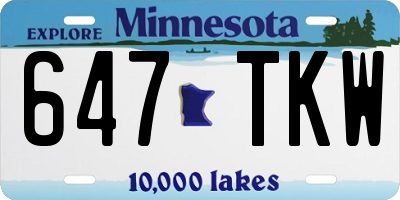 MN license plate 647TKW