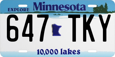 MN license plate 647TKY